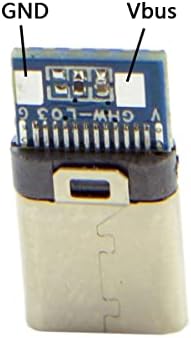 Cablecc 5set DIY 24pin USB 3.1 Tipo C USB-C Conector de plugue masculino SMT Tipo com tampa de caixa preta