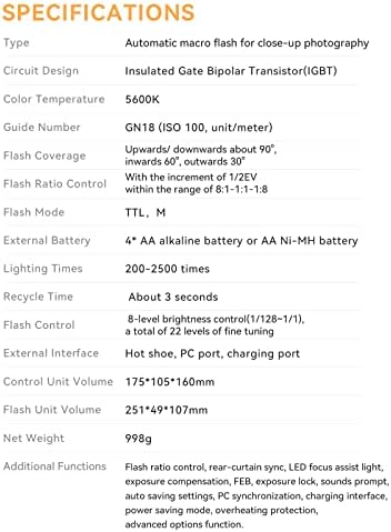 Yongnuo yn24ex s macro flash speedlite, gn18 ttl com 2 cabeças flash 7 anéis adaptadores, para Sony A6600 A6500 A6400 A7R4 A7R3