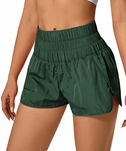 Haodian feminino vai para shorts shorts de treino de cintura alta com liner atlético Quick Dry para viagens de caminhada no