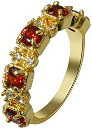 2023 Novo anel de jóias de jóias de zircão de pedra engajado para mulheres anéis de jóias de anel vermelho oram através dele