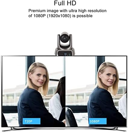 Câmera de conferência PTZ, câmera de videoconferência de zoom óptico de 10x com controle remoto, 1080p Full HD USB Live Webcam,