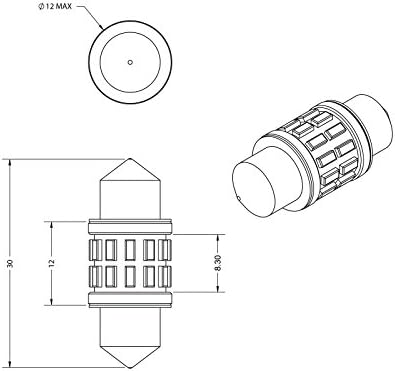 VLEDS 1PC 170LM 32mm 5000K Branco 3175 DE3175 6428 360 ° Long Life 24 LED BOLLB