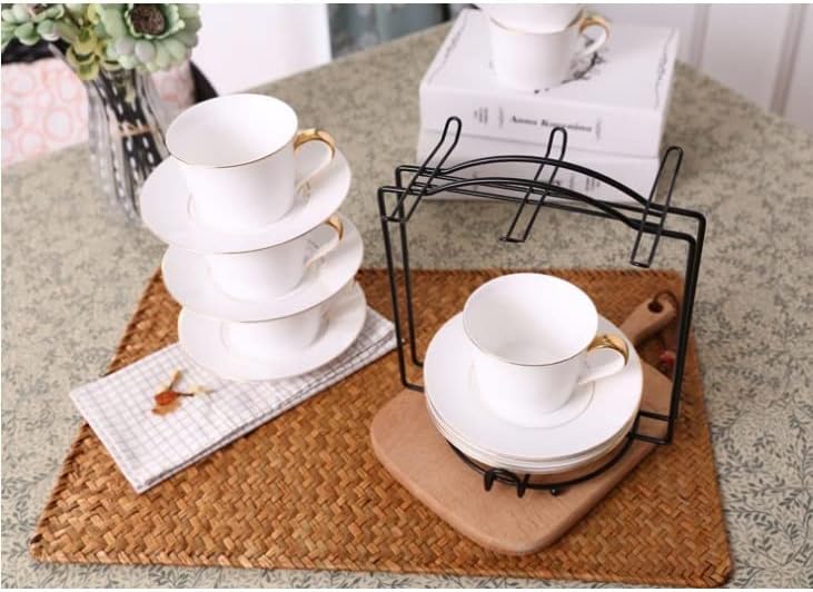 GENIGW 6 xícara de caneca de caneca de café Stand stand xícara suspensa portador de rack de cozinha arrumada copo
