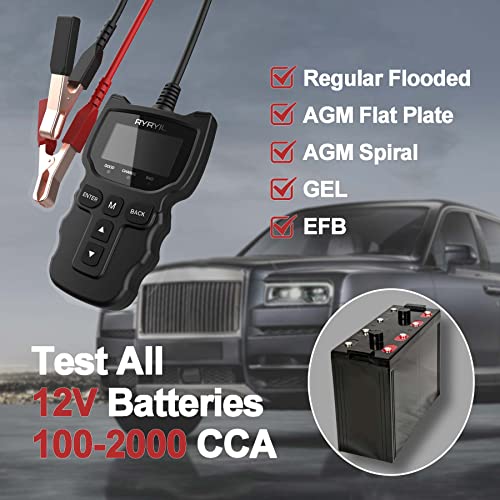 Ryryil Car Battery Tester BST100 12V Digital Automotive Battery Carga Testador de relé 100-2000 CCA Analisador Capacidade de tensão