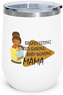 Cama de amamentação Compartilhando bebê usando mamãe 12 onças Modunhas de vinho Baby amamentando copo de aço inoxidável para mamãe amamentando os copos de vinho de bombeamento de bombeamento