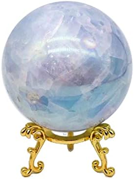 Aura de cristal natural azul esferas de calcita Celestite Ball para cura, energia positiva, adequada como presente, decoração de casa