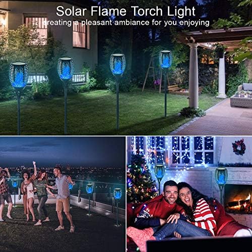 EOYIZW LUZES SOLAR LUZES OUTO AO ANTERIOR 4, Premium 99 LEDs Luz da tocha solar com chama tremeluzente decoração ao ar livre- IP65