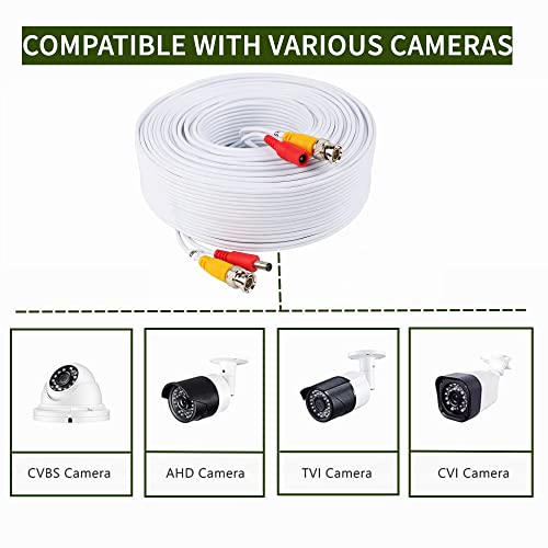 Fite em cabo branco de 150 pés compatível com a câmera Samsung Wisenet SDC-9443BV SYSTEM