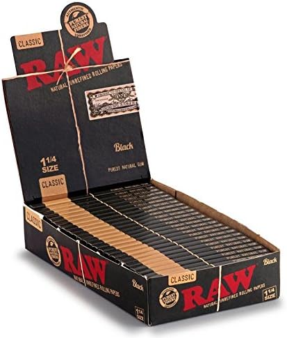 1 Pacote Raw Black 1 ¼ Tamanho Rolling Paper + BEAMER Smoke Collectable Sticker
