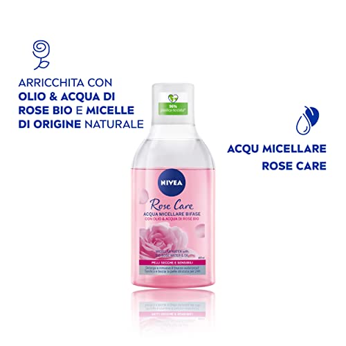 Nivea Micellair Rose Water & Oil Skin Breathe Micelar Rose Water Face Face Cleansing - Todos os tipos de pele 400 ml