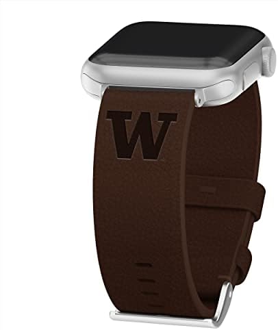 Affinity Bands Washington Huskies Premium Leather Watch Band compatível com Apple Watch
