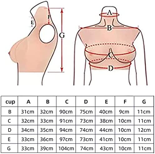 WZP B-G Cup de peito de peito com silicone enche o peito meio corpo silicone placas de peito transgênero para crossdressers arrastar pretese de placa queen