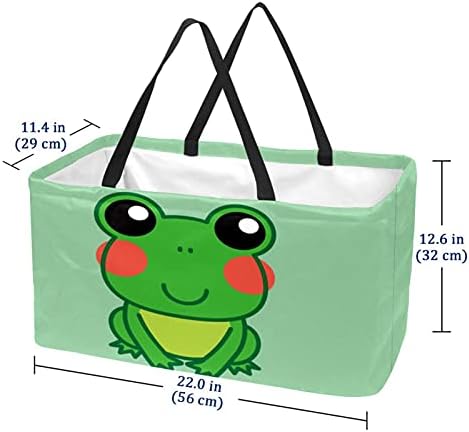 Lorvies Fo Couned Frog Winks Storage Bin Basket - grande retângulo para roupas, brinquedos, sapatos e piquenique