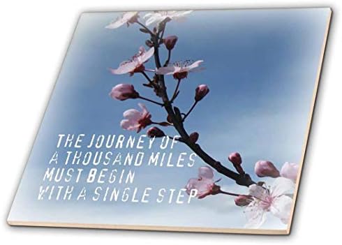 3drose CT_30902_1 Journey Zen Blossom Blossom Inspirational Flowers-Ceramic Tile, 4 , multicolor