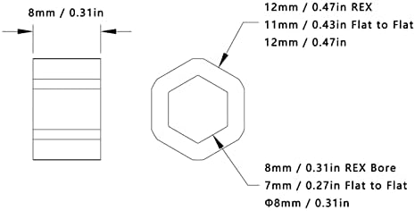 Espaçador de alumínio, resistência à corrosão 12pcs de alta resistência espaçadores hexáticos de 8 mm de diâmetro interno para a indústria