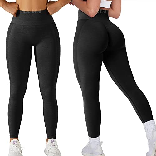 ASAGI Scrunch Butt Lifting Leggings para mulheres Pontas de ioga de alta cintura Amplificar calças justas sem costura