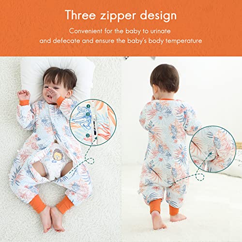 Saco de dormir de bebê com SoftSense com pés, saco de sono para bebês para criança engrossar com mangas destacáveis ​​3.5 TOG