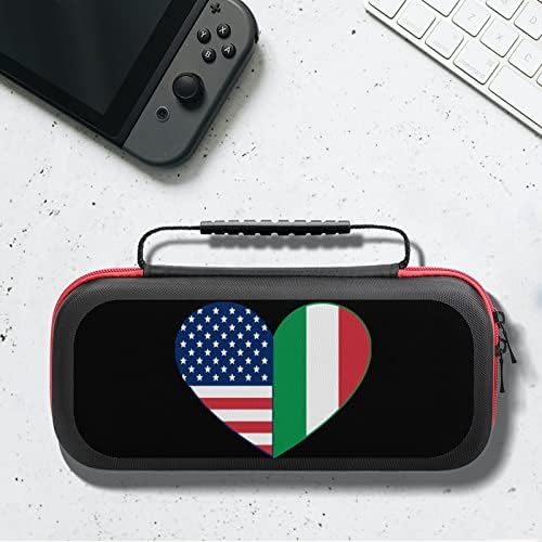 Adoro ser estojo de transporte ítalo-americano para trocar bolsa de armazenamento portátil de armazenamento de viagem dura para acessórios e jogos