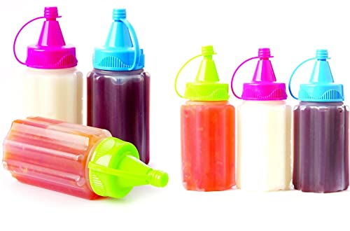 Home & Style Mini Condimento Conjunto de 6 Ketchup Mustard Mayo Squeeze Bottles Travel BBQ School Picnic BPA grátis