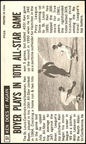 1964 Topps 57 Ken Boyer St. Louis Cardinals Ex/Mt Cardinals