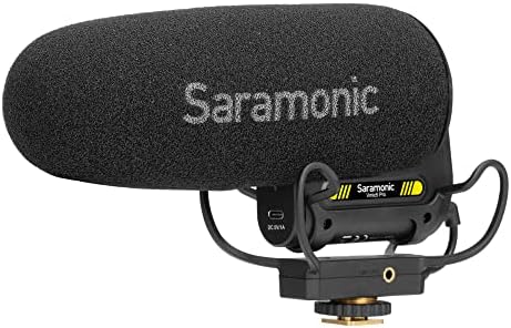 Saramonic Pro Advanced On Camera Supercardioid Shotgun com ganho de 3 estágios, filtros de 75/150Hz, impulso alto-freq,