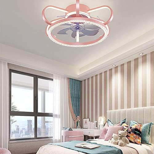 Fan de teto de montagem rápida e descarregada rosa 3 cores 3 níveis de baixo perfil fã de teto sem lâmina com luzes controle remoto para quarto