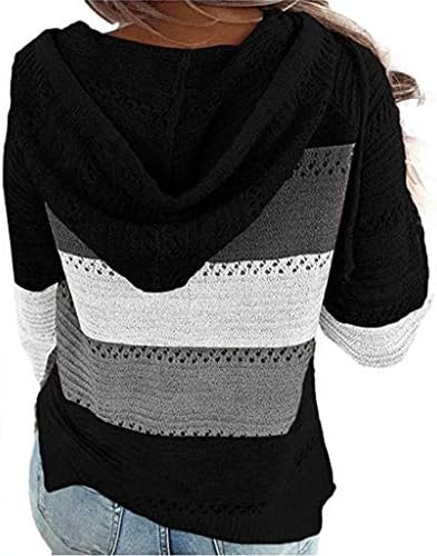 Zefotim Mulheres suéter listrado Sweater de moleto de cores leves com moleto
