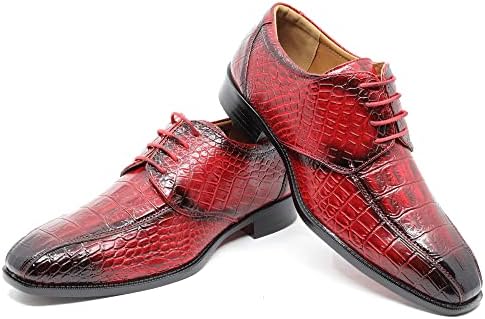 Aligador de crocodilo masculino Prinha Oxford Fashion Up Dress Shoe Croco-03