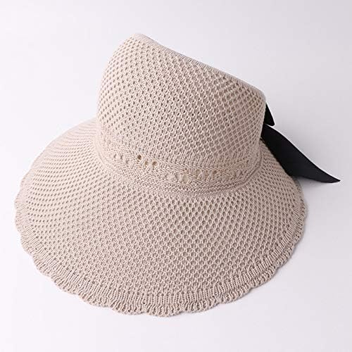 Chapéus de praia larga de largura da largura para mulheres chapéus solares de palha dobrável Proteção UV Summer Summer