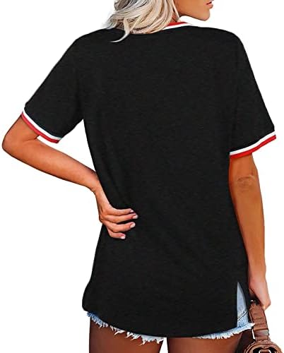 Blusa gráfica da bandeira americana feminina Blusa Independência do Dia