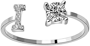 Anéis femininos anéis de casamento para mulheres abrindo joalheria senhoras 26 letras anel de noivado anel de diamante moda