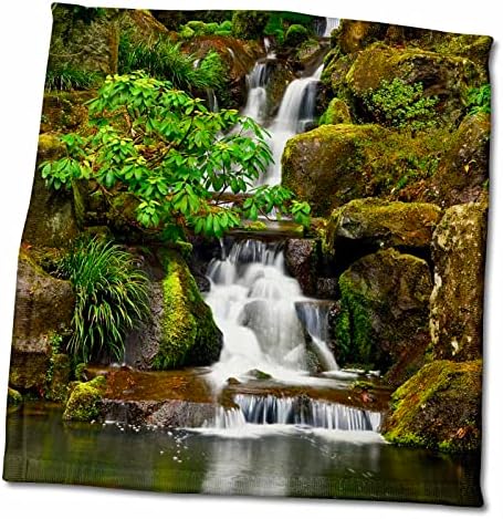 3drose Heavenly Falls, Portland Japanese Garden, Portland, Oregon, EUA - Toalhas
