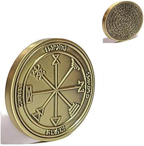 King Solomon Seal Coin Talisman Kabbalah 72 Nomes de Deus Primeiro pentáculo de Júpiter ganhando negócios
