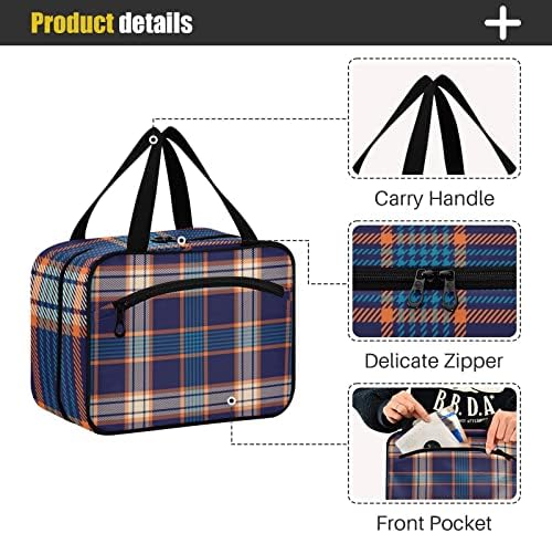 Bolsa de higieness com maquiagem de maquiagem de viagens azuis com maquiagem de viagens com sacos de cosméticos pendurados