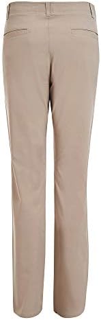 Izod Men's Uniform Swill Khaki Calças, frente plana e cintura confortável, tecido esticado