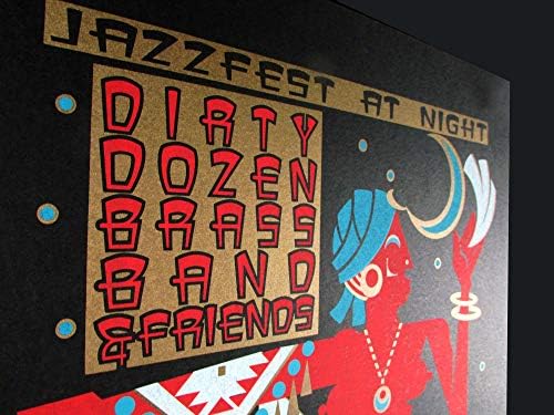 Dirty Dozen Brass Band Poster Jazzfest Nola 2003 Original assinado por Gary Houston