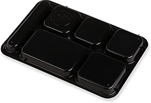 Carlisle FoodService Products Bandeja de 6 compartimentos à direita, 10 x 14, preto,