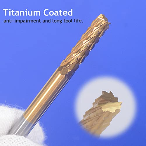 HOZLY Titanium Coat Carbide 3.0x12mm CNC Rotas rotativas Definir pacote de roteador de pCB de moagem de milho de 10
