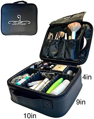 Bolsa de armazenamento multifuncional com divisores ajustáveis. Organizador de casos cosméticos de maquiagem. Compre uma