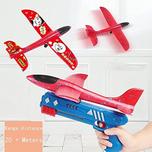 KLQQLK Airplane Toy, brinquedo de lançador de avião, avião de espuma de modelo de ejeção com um clique, com 2 PCs Large Airplane,