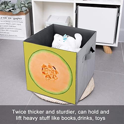 Melão melão isolado de tecido dobrável caixa de armazenamento de tecidos Organizador caixa dobrável com alças