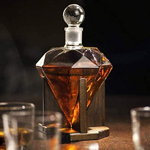 Rakute Whisky Decanter, Creative Diamond Glass Wine Decanter, para licor, escocês, rum, bourbon, vodka-1000ml Whisky Decanter