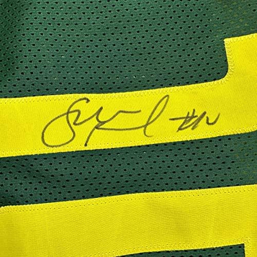 Autografado/assinado Bird Bird Seattle Green Basketball Jersey JSA CoA