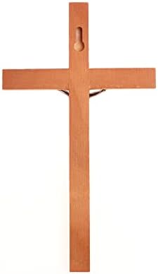 GFRGFH Crucifix de parede Cruz, cruzamentos católicos feitos à mão com rosário de madeira, crucifixo de madeira para parede,