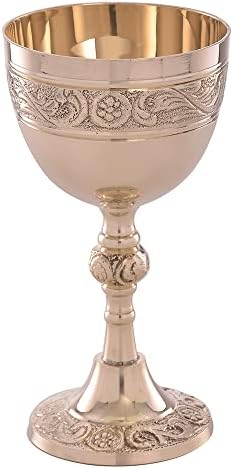 Replicartz Brass vintage cálice de ouro do rei Arthur Decoração medieval Goblet gótica 210 ml
