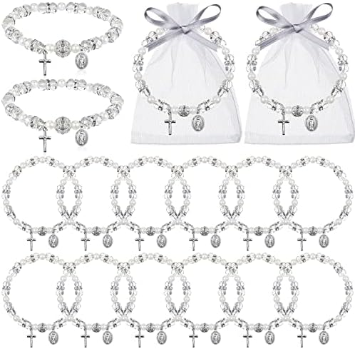 Pulseira de rosário de miçangas com bolsas de malha Bracelets católicas para mulheres meninas Religioso Rosário Bread Bracelete