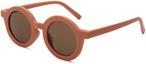 Coasão Cute Round Kids Sunglasses Protection UV Glass de borracha flexível Tons para crianças meninas de meninas de idade de 2 a