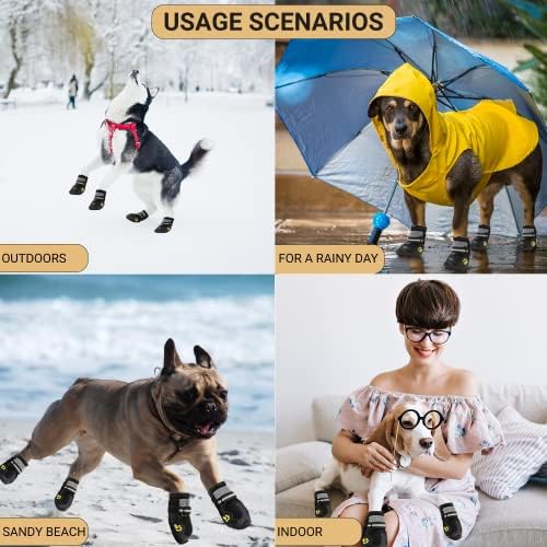 Botas de cachorro Ace Row | Sapatos de cachorro para calçada quente com sola anti-deslizamento | Botas de chuva à prova