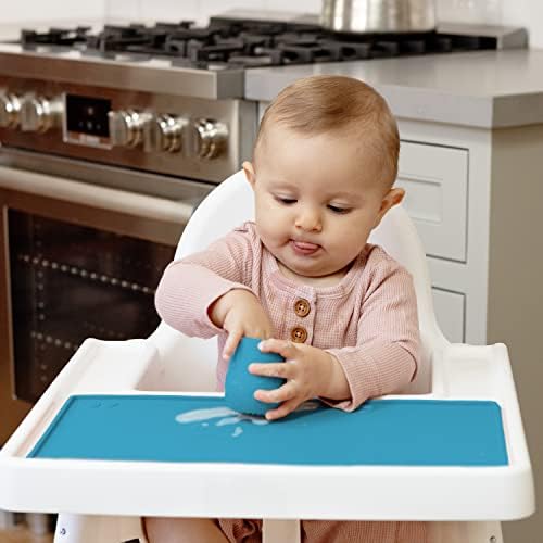 Ezpz Tiny Collection Conjunto - Silicone Placemat, Cup & Spoon for First Foods + Baby LED Desmame + Puros - Projetado
