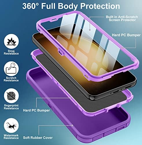 Aimoll-88 para o caso Samsung Galaxy S23, com proteção de queda pesada de protetor de tela incorporada, cobertura do corpo inteiro à prova de choque à prova de choques de proteção contra o telefone para Samsung Galaxy S23
